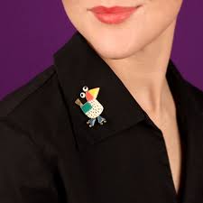 Taratata Roule Ma Poule (roll my hen White) brooch - Image 4