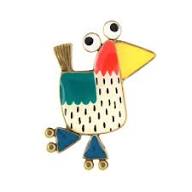 Taratata Roule Ma Poule (roll my hen White) brooch