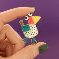 Taratata Roule Ma Poule (roll my hen White) brooch - Image 3