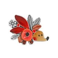 Taratata Mini Hedgehog brooch - red