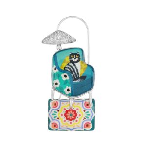 Taratata Chanapé (cat on blue seat) brooch