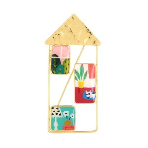 Taratata  Curieuse (curious - dog/plants) brooch