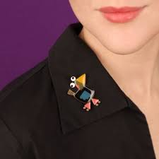 Taratata Roule Ma Poule (roll my hen - Black) brooch - Image 4