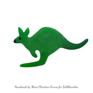 Pavone Kangaroo Brooch - Green