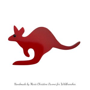 Pavone Kangaroo Brooch - Red