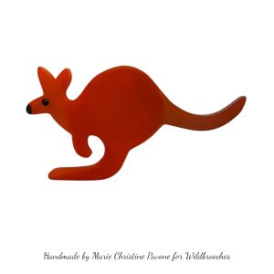 Pavone Kangaroo Brooch - Orange