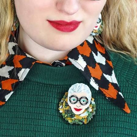 Adorned in Feathers Iris brooch (greens) 2023 - Image 2