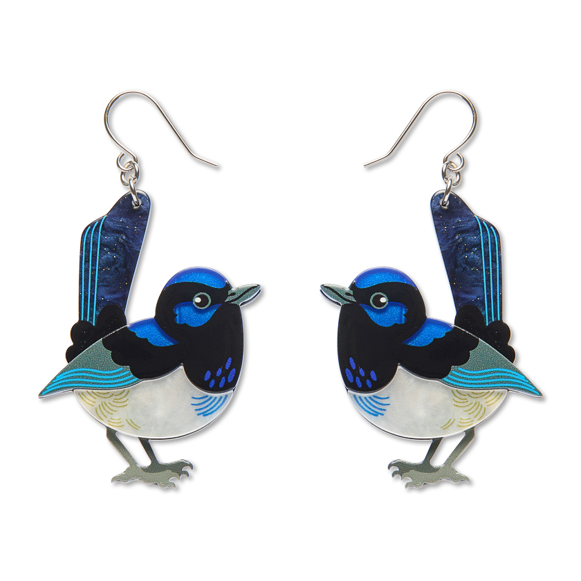 Superb Fairy Wren drop earrings 2026