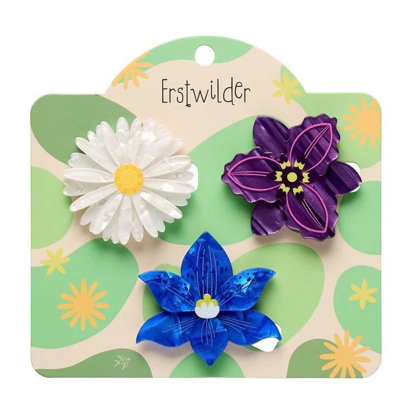 Assorted Flower hair clip (trio) 2026 out of stock - Image 2